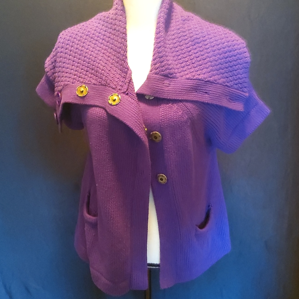 Cardigan sweater, purple